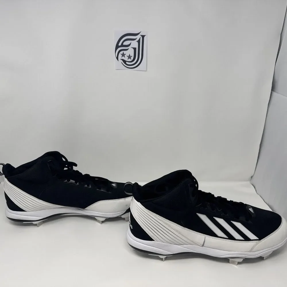 Adidas Icon 7 Metal Baseball Cleats Black SPG 753001‎ - Mens Size 15